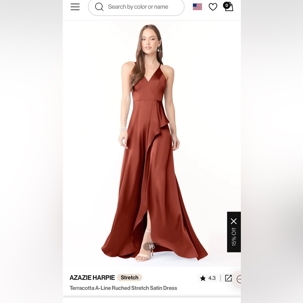 Azazie Terracotta Harpie Dress
Bridesmaid dress